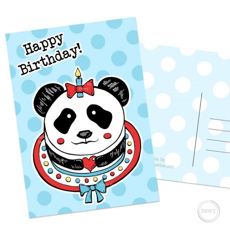 Happy Birthday Panda verjaardagskaart Dewy Venerius
