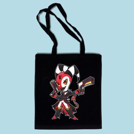 Blitz Blitzo fanart Helluva Boss black tote bag by . 