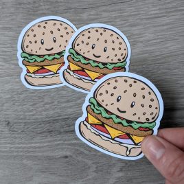 Cute-hamburger-kawaii-food-sticker-Dewy-Venerius