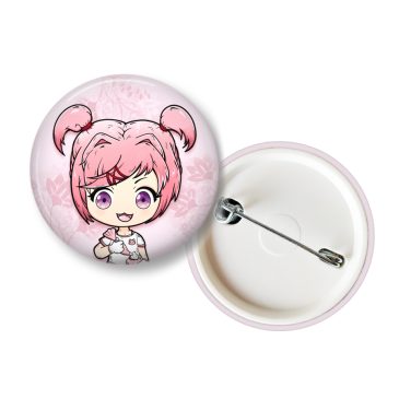 Doki Doki Literature Club Natsuki fanart DDLC pin button by . 