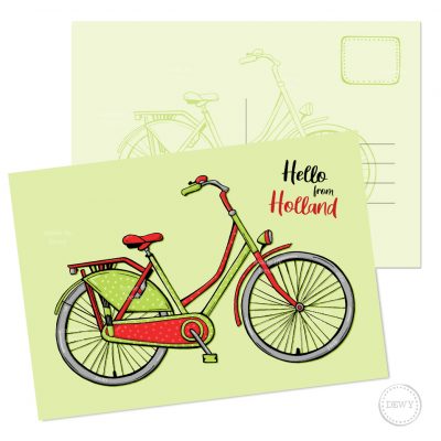 Hello Holland A6 postkaart - fiets