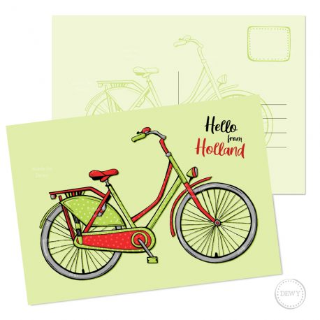 Fiets Bike Postkaart Holland ansichtkaart wenskaart Dewy Venerius Nederland