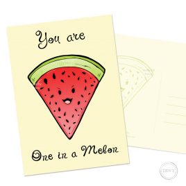 Funny-fruit-watermelon-postcard-kawaii