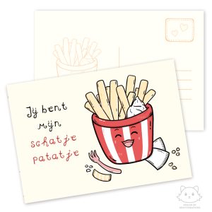 Grappige Valentijnskaart patat frietjes schatje liefde by .