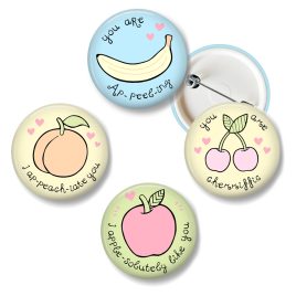 Grappige fruit buttons set appel perzik banaan kers by . 