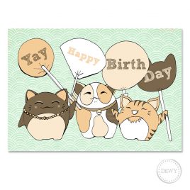 Happy-Birthday-Card-Lucky-Cat3B by Dewy Venerius. 