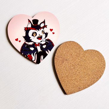 Hazbin Hotel onderzetter Husk hart heart coaster by . 