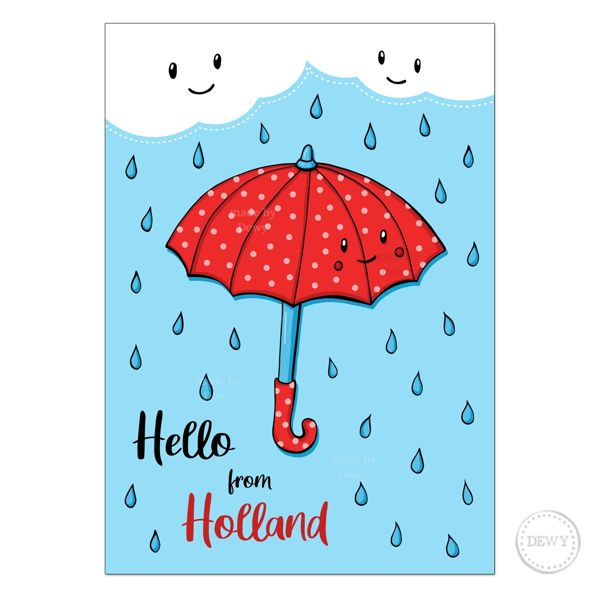 Hollandse kaart met paraplu -