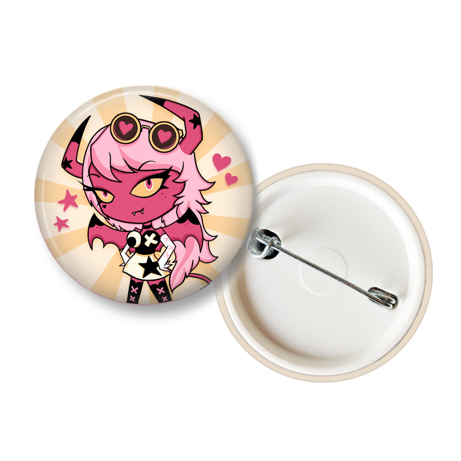 Helluva Boss fanart button - Verosika Mayday