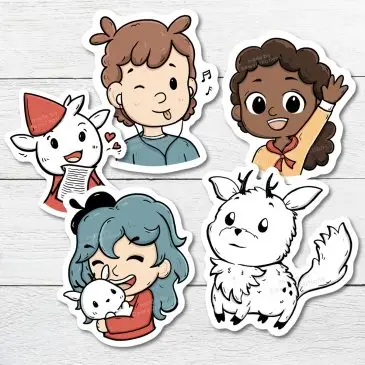 Hilda fanart sticker set Twig Frida David Aflur by . 