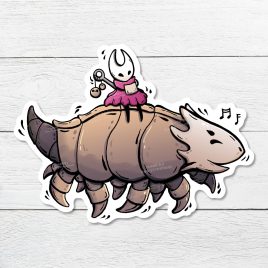 Hollow Knight Silksong fanart sticker Bell Beast Happy Hornet cute kawaii fantasy by . 