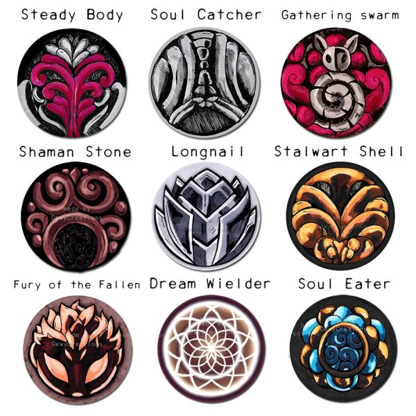 Hollow Knight charm buttons