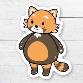 Kawaii Rode Panda dieren sticker by . 