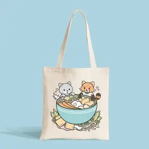 Kawaii Schattige Tote Bag noedels rode panda wolf by .