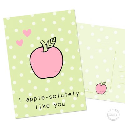 Polkadot appel A6 postkaart