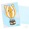 Kawaii-postcard-red-panda-raccoon-air-balloon-cat