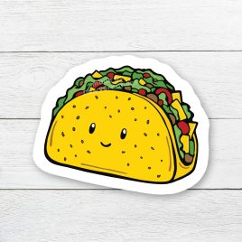 Kawaii schattige snack taco sticker by . 