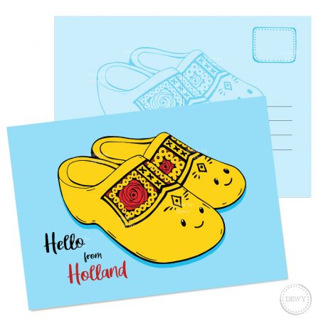 Klompjes Postkaart Holland ansichtkaart wenskaart Dewy Venerius Nederland