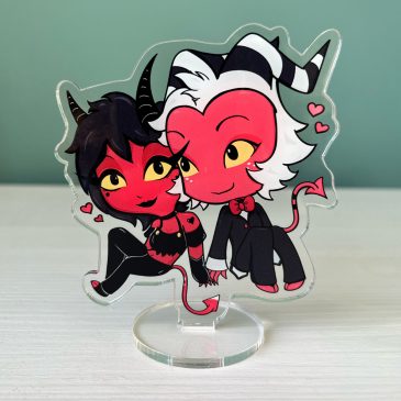 Millie Moxxie Helluva Boss acrylic stand by . 