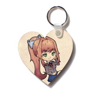 Monika DDLC heart fanart keychain Doki Doki Literature Club by .