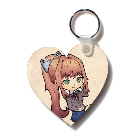 Monika DDLC heart fanart keychain Doki Doki Literature Club by . 