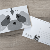 Schattige dieren postkaart met wasbeer gezichtje door Dewy Venerius