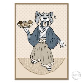 Raccoon-Trash-Panda-Kimono-illustrationB by Dewy Venerius. 