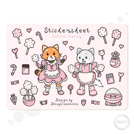 Roze sticker sheet - Suikerspin & Snoep by Attribution-NonCommercial-NoDerivatives 4.0 International (CC BY-NC-ND 4.0).. 