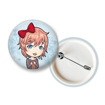 Sayori DDLC button fanart Doki Doki Literature Club by . 