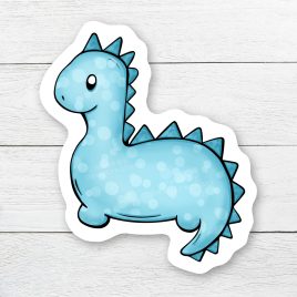 Schattige blauwe dino dinosaurus sticker by . 