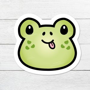 Schattige kawaii sticker groene kikker by .