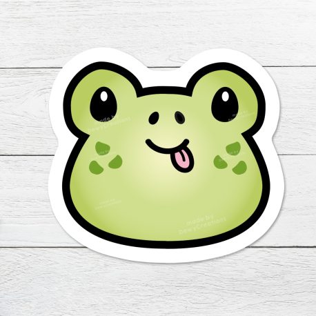 Schattige kawaii sticker groene kikker by . 