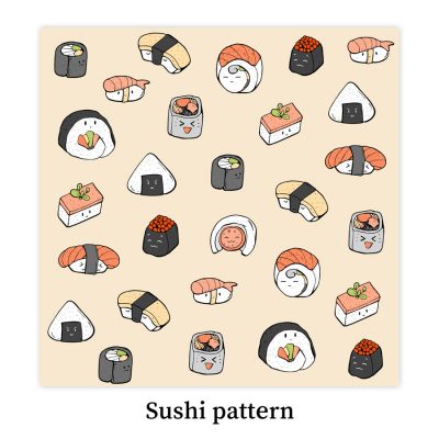 Sushi-pattern-DewyCreations by Dewy Venerius. 