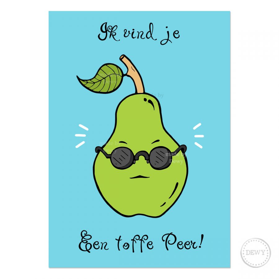 Grappige wenskaart met toffe peer €1,75