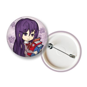 Yuri DDLC button Doki Doki Literature Club fanart by . 