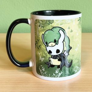 Zwarte mok mug koffiebeker Knight Grub Hollow Knight fanart by .