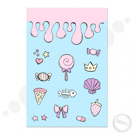 kawaii-yume-pastel-kei-sticker-sheet-DewyCreations by Dewy Venerius. 